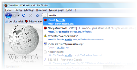 La fonction phare de Firefox 3 : La barre de navigation intelligente