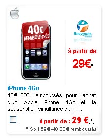 L'iphone de Bouygues à 29 Euros sur Phoneandphone